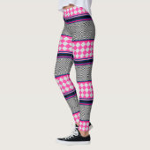 Karo Stripes Harlequin Mixed Pattern Design Leggings (Links)