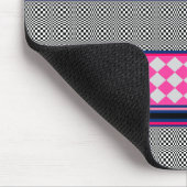 Karo Stripes Harlequin Mixed Pattern Design Mousepad (Ecke)