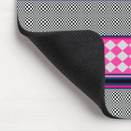 Karo Stripes Harlequin Mixed Pattern Design Mousepad (Ecke)