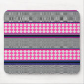 Karo Stripes Harlequin Mixed Pattern Design Mousepad (Vorne)