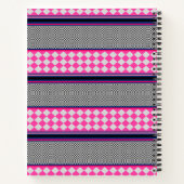 Karo Stripes Harlequin Mixed Pattern Design Notizblock (Rückseite)