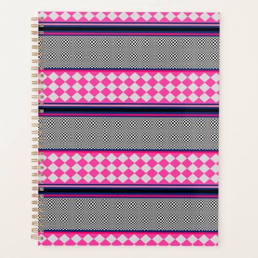 Karo Stripes Harlequin Mixed Pattern Design Planer (Vorderseite)