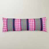 Karo Stripes Harlequin Mixed Pattern Design Seitenschläferkissen (Rückseite)
