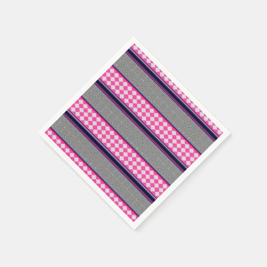 Karo Stripes Harlequin Mixed Pattern Design Serviette (Ecke)