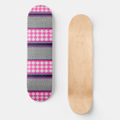 Karo Stripes Harlequin Mixed Pattern Design Skateboard (Vorderseite)