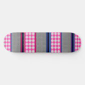 Karo Stripes Harlequin Mixed Pattern Design Skateboard (Horizontal)