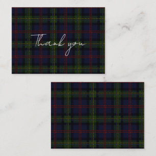 Karo-Tartan Clan Malcolm Rustikal Danke Mitteilungskarte