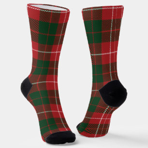 Karo-Tartan Grün Rot Kariert Rustikal Socken