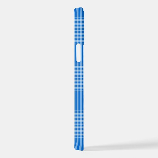 Karo-Tartan-kariert-blaue Tapete iPhone Hülle (Rechte Seite)