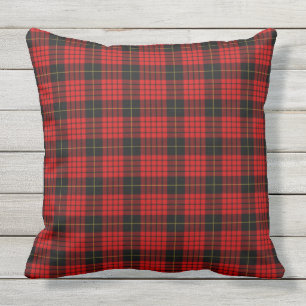 Karo-Tartan Rustikal Rot Schwarz Karo Mama Geburts Kissen