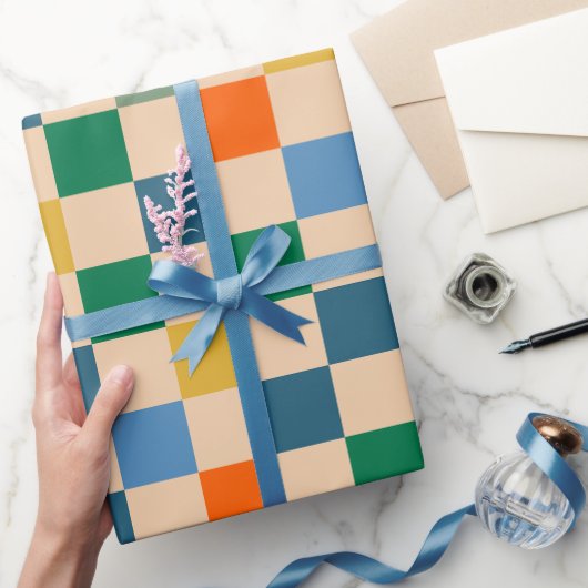 Karo Überprüftes mehrfarbiges Muster überprüft Geschenkpapier (Schenken)