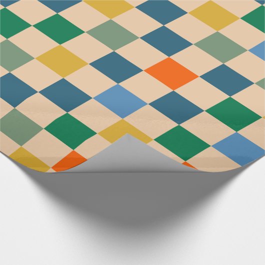 Karo Überprüftes mehrfarbiges Muster überprüft Geschenkpapier (Ecke)