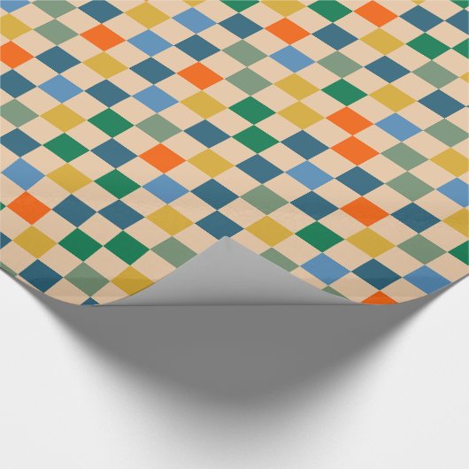 Karo Überprüftes mehrfarbiges Muster überprüft Geschenkpapier (Ecke)