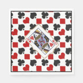 Karo- und Herzdame-Party Serviette (Vorderseite)