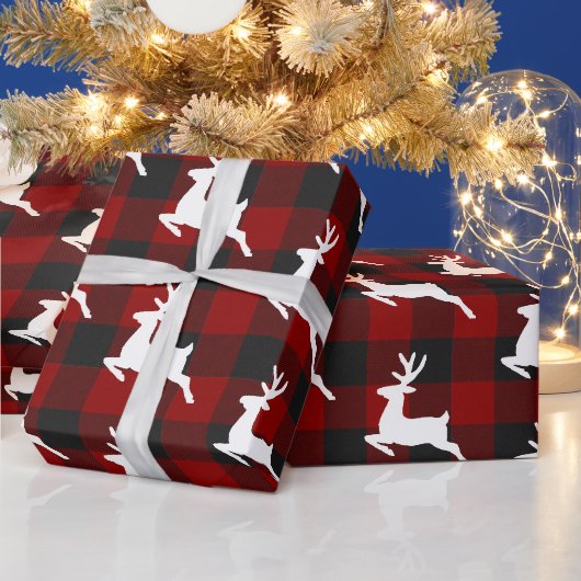 Karo und Hirsche Geschenkpapier (Feiertage)
