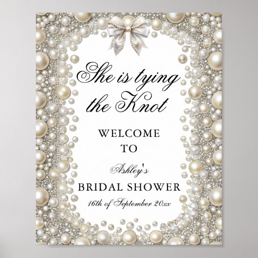 Karo und Perlen Sie binden den Knoten willkommen Poster (Vorne)