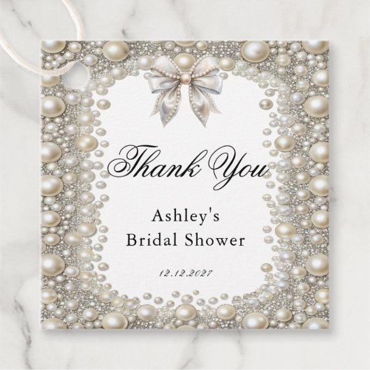 Karo- und Perlhühner-Brautparty Geschenkanhänger (Vorderseite)