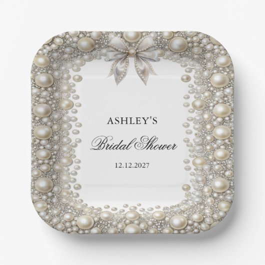 Karo- und Perlhühner-Brautparty Pappteller (Vorderseite)