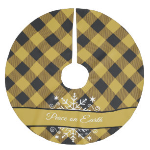 Karo und Schneeflocke, benutzerdefiniert, gebürste Polyester Weihnachtsbaumdecke