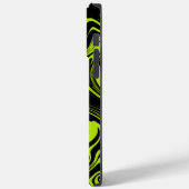 Karo und Wirbel - Kalkgrün und Schwarz Case-Mate iPhone Hülle (Rückseite / Links)