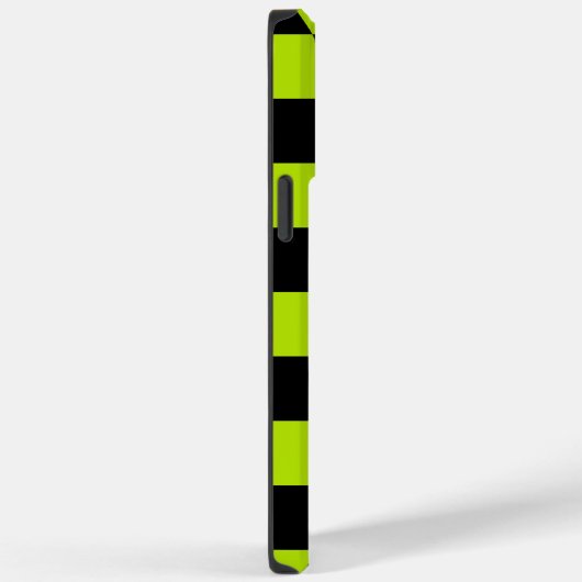 Karo und Wirbel - Kalkgrün und Schwarz Case-Mate iPhone Hülle (Rückseite / Rechts)