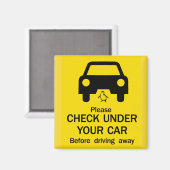 Karo Under Car Sign, Australien Magnet (Vorderseite/Rückseite)