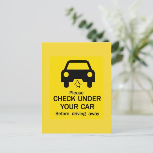 Karo Under Car Sign, Australien Postkarte (Stehend Vorderseite)