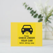 Karo Under Car Sign, Australien Postkarte (Stehend Vorderseite)