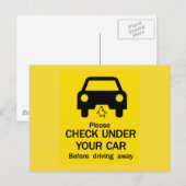 Karo Under Car Sign, Australien Postkarte (Vorne/Hinten)