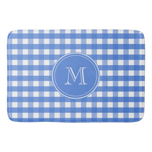 Karo von French Blue und White Gingham Badematte (Vorderseite)