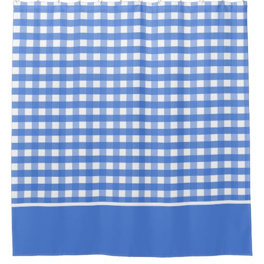 Karo von French Blue und White Gingham Duschvorhang (Vorderseite)