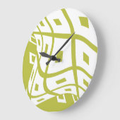 Karo Wavy Brain Thinking - Pear Green White Große Wanduhr (Winkel)