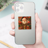 Karo-Weihnachtsmann-Weihnachtsdesign Aufkleber (Telefon)