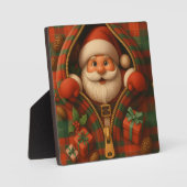 Karo-Weihnachtsmann-Weihnachtsdesign Fotoplatte (Vorderseite)