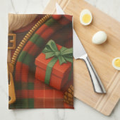 Karo-Weihnachtsmann-Weihnachtsdesign Geschirrtuch (Viertel Falte)
