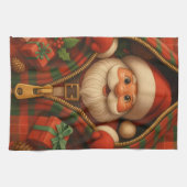 Karo-Weihnachtsmann-Weihnachtsdesign Geschirrtuch (Horizontal)