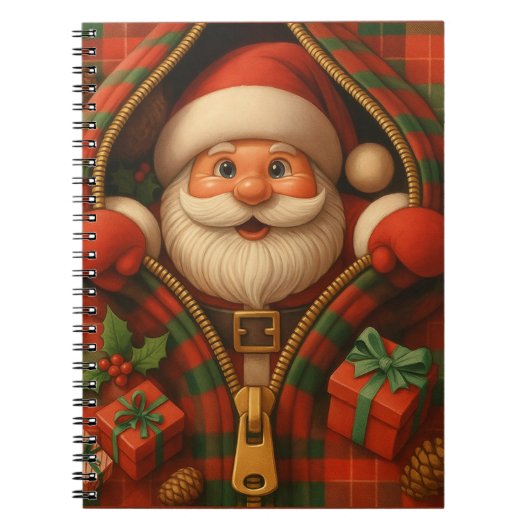 Karo-Weihnachtsmann-Weihnachtsdesign Notizblock (Vorderseite)