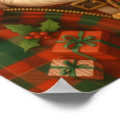 Karo-Weihnachtsmann-Weihnachtsdesign Poster (Ecke)
