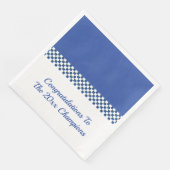 Karo weiß und blau serviette (Ecke)