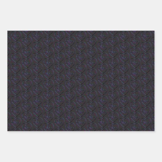 Karo-Wrapping-Papier-Flachblatt-Set 3 Geschenkpapier Set (Vorderseite 2)