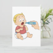 Karo zur Kindertemperatur Einladung (Stehend Vorderseite)