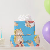 Karo zur Kindertemperatur Geschenkpapier