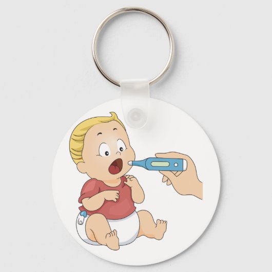 Karo zur Kindertemperatur Schlüsselanhänger (Rückseite)