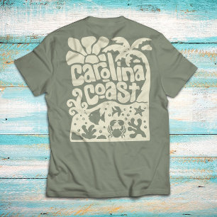 Karolina-Küstenstrand Vintage Retro Palmenbaum Oze T-Shirt