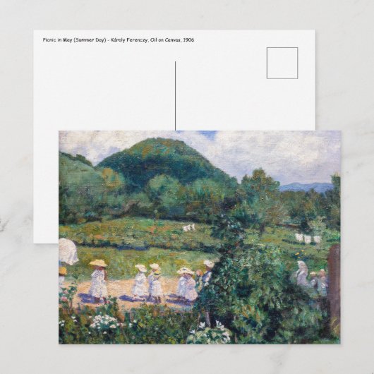 Károly Ferenczy - Picknick im Mai (Sommertag) Postkarte (Vorne/Hinten)