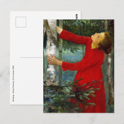 Károly Ferenczy - Vogelgesang Postkarte (Vorne/Hinten)