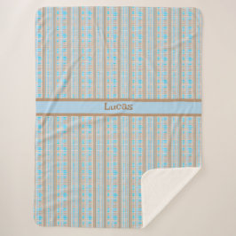 Karomuster blau braun grau sherpadecke