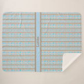 Karomuster blau braun grau sherpadecke (Vorderseite (Horizontal))