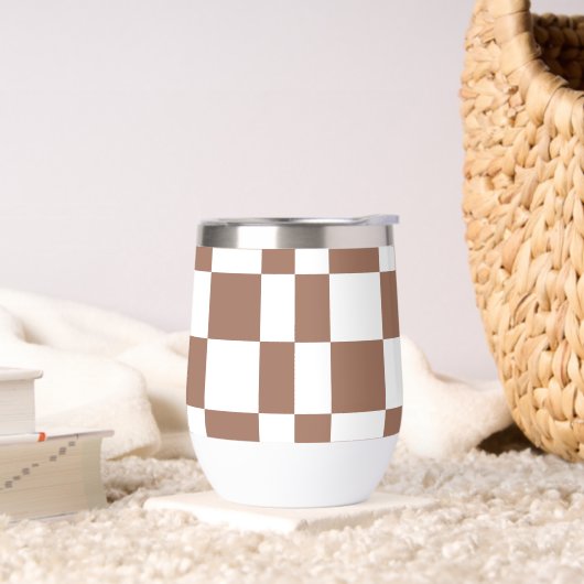 Karomuster in Weiß und Mocca-Mousse (Wohnzimmer)