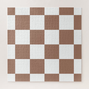 Karomuster in Weiß und Mocca-Mousse Puzzle
